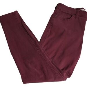 Madewell 9" High-Rise Skinny Jeans Burgundy Casual‎ Comfort Size 27